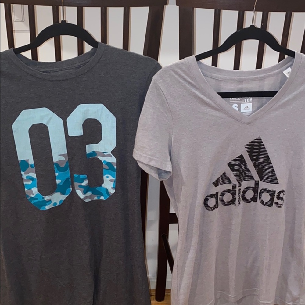 2 adidas shirts (set) 1 Med. 1.SM